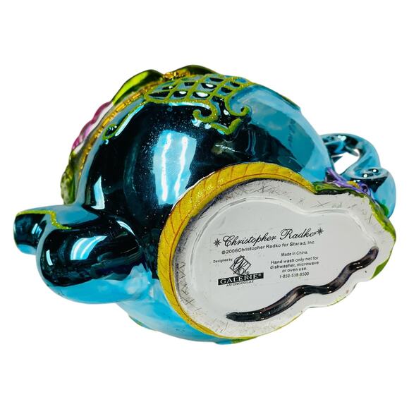 Christopher Radko 6" Hinged Porcelain Trinket Teapot 2006 Spring Bouquet MIB - Picture 5 of 15